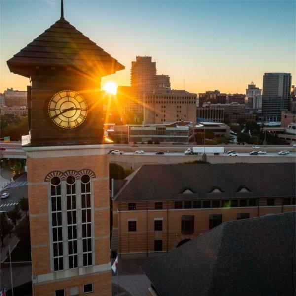 Photo of Pew Grand Rapids Campus at sunrise